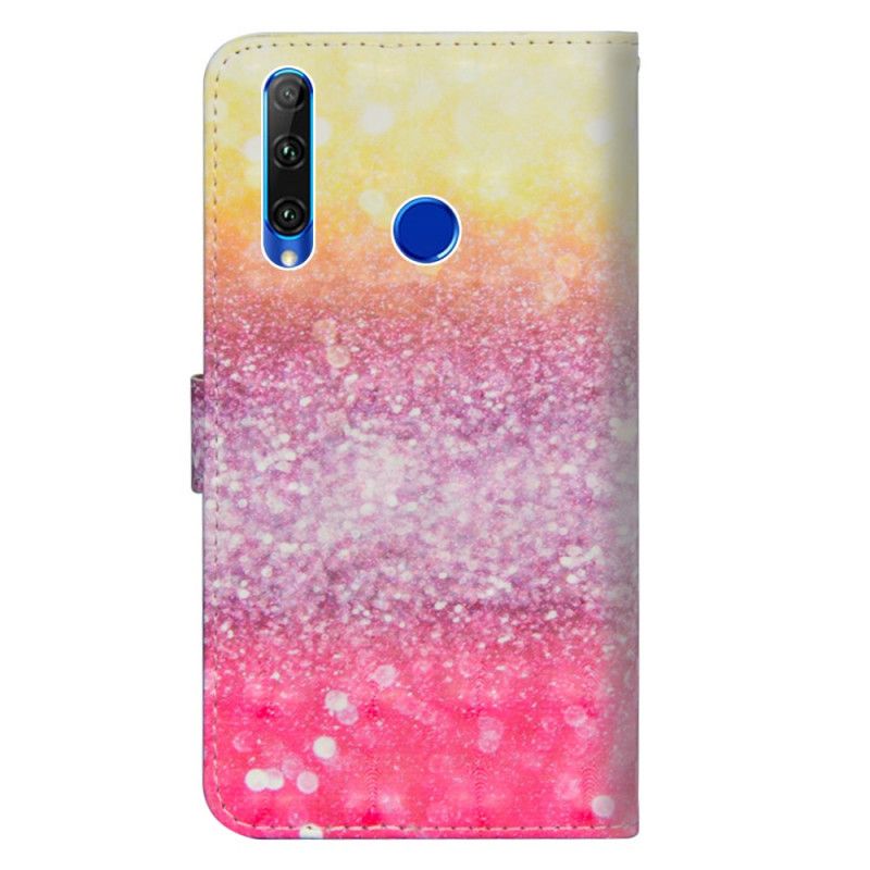 Flip Cover Honor 20e / 20 Lite Mobilcover Magenta Glittergradient