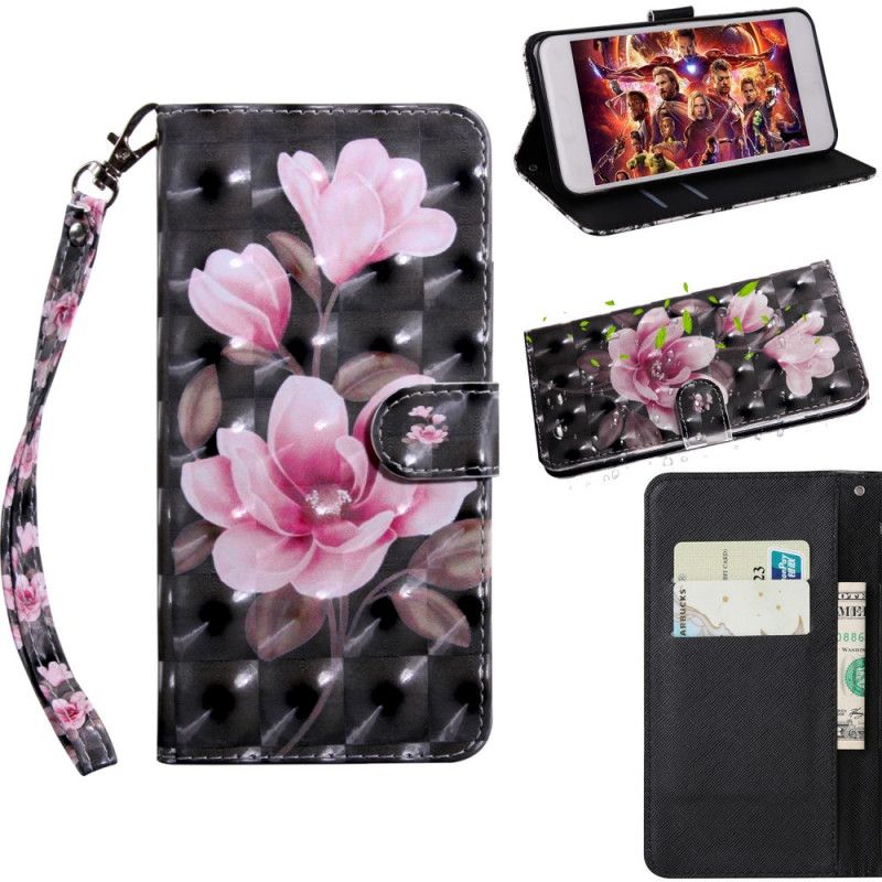 Flip Cover Læder for Honor 20e / 20 Lite Blomster Blomstrer