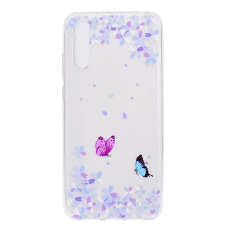 Cover Huawei P20 Pro Gennemsigtige Sommerfugle Og Blomster