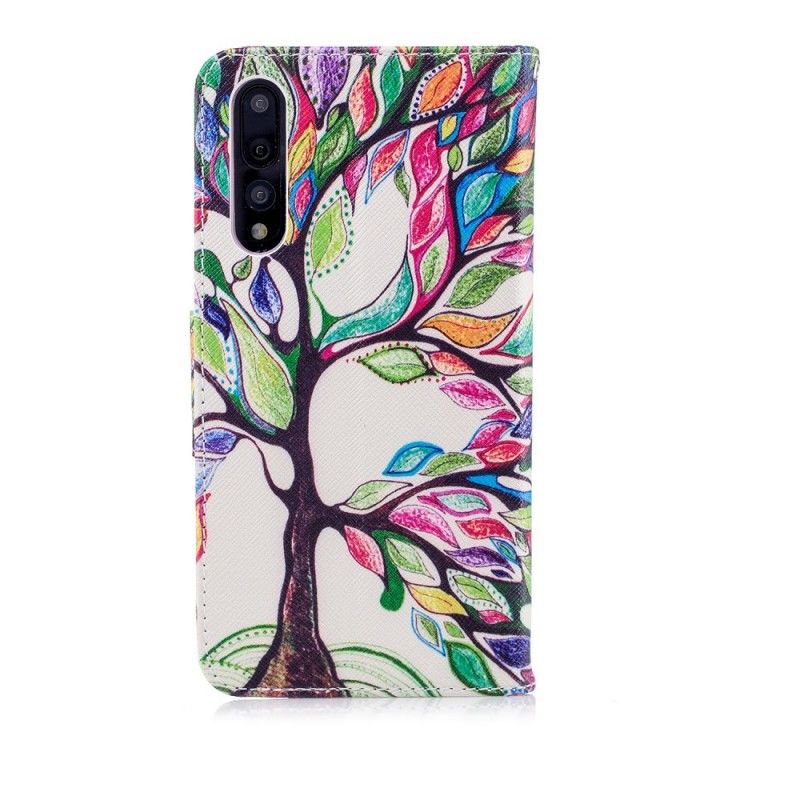 Flip Cover Huawei P20 Pro Mobilcover Farvet Træ