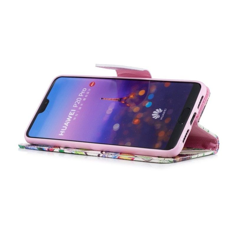 Flip Cover Huawei P20 Pro Mobilcover Farvet Træ