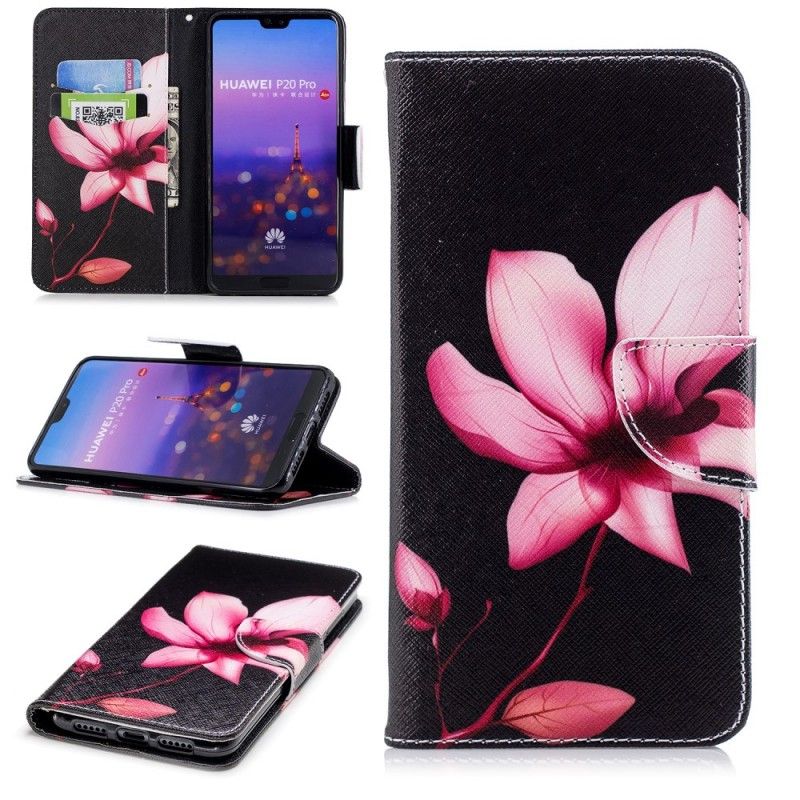 Flip Cover Huawei P20 Pro Mobilcover Lyserød Blomst