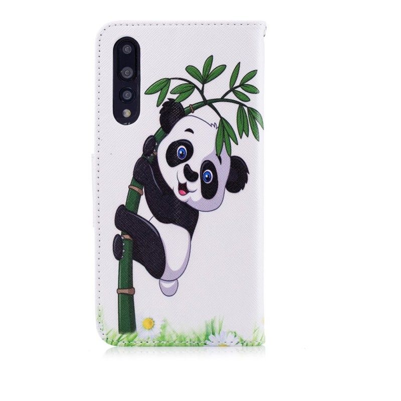 Flip Cover Læder for Huawei P20 Pro Panda På Bambus