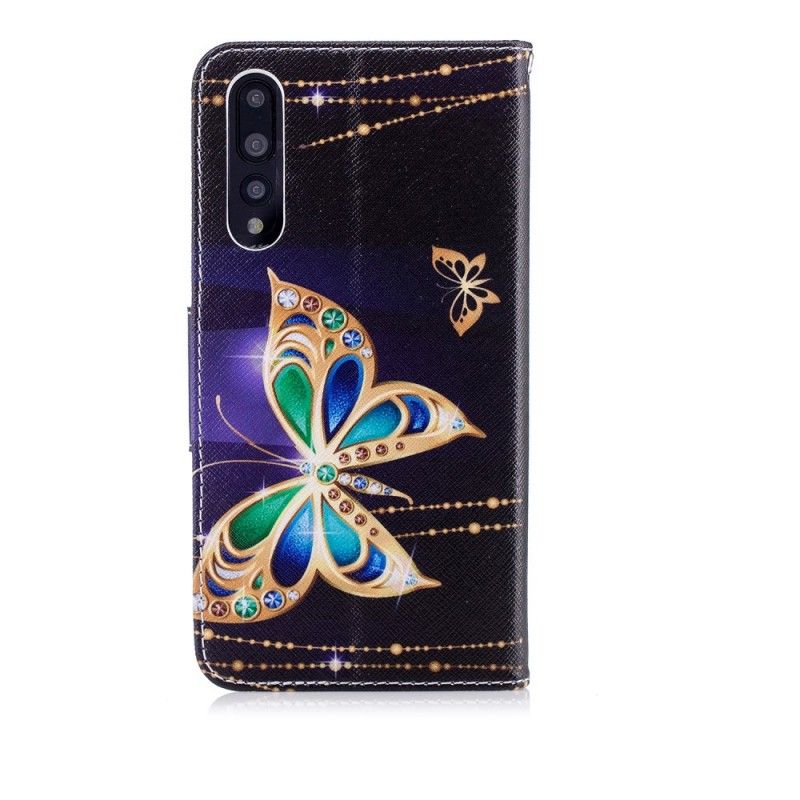 Flip Cover Læder Huawei P20 Pro Magisk Sommerfugl