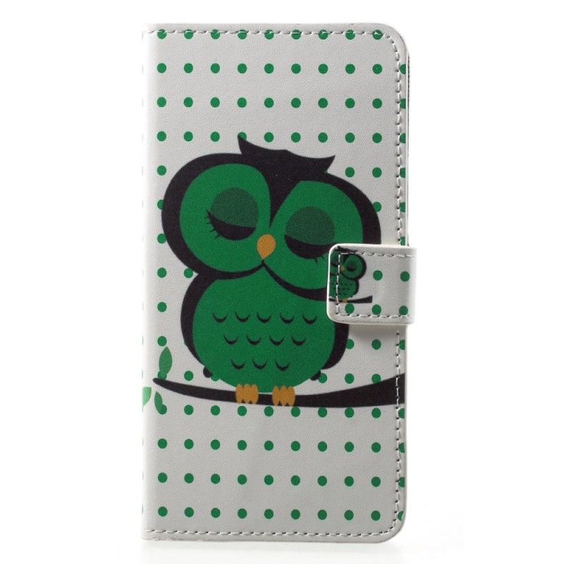 Flip Cover Læder Huawei P20 Pro Sovende Ugle Original