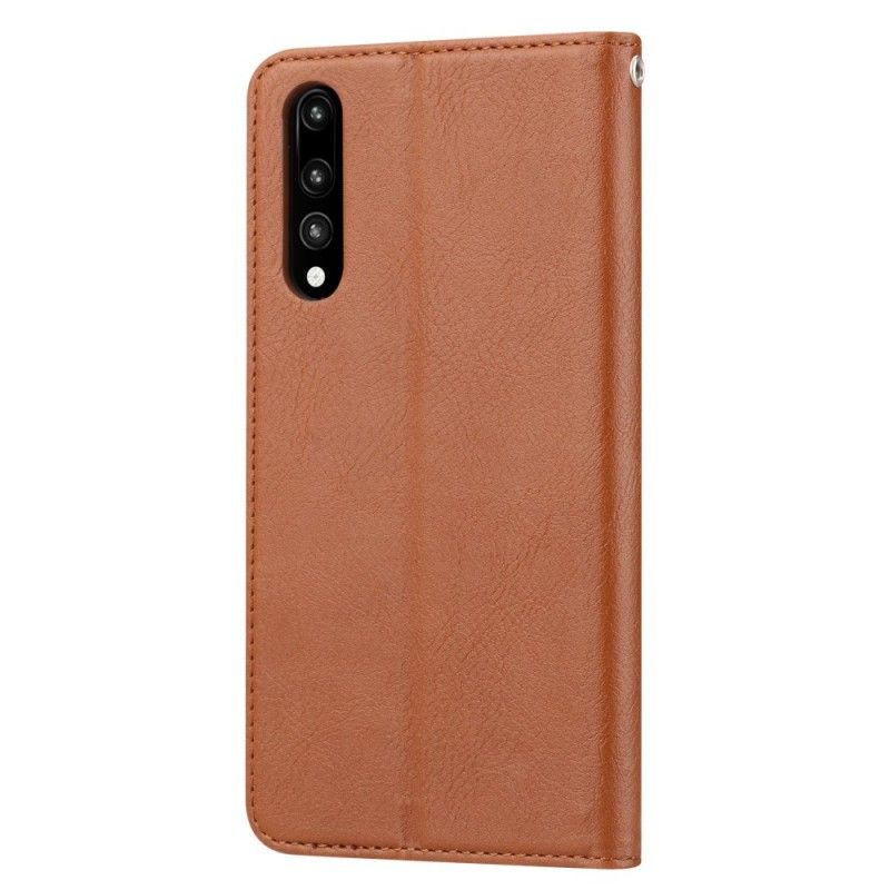 Læder Cover Huawei P20 Pro Sort Kortholder I Kunstlæder