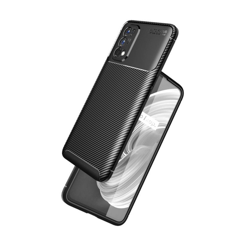 Cover for Realme 7 Pro Sort Fleksibel Kulfibertekstur