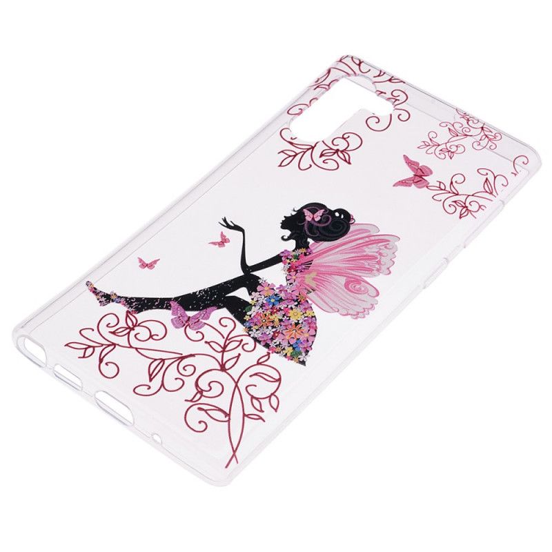 Cover for Samsung Galaxy Note 10 Gennemsigtig Blomsterfe