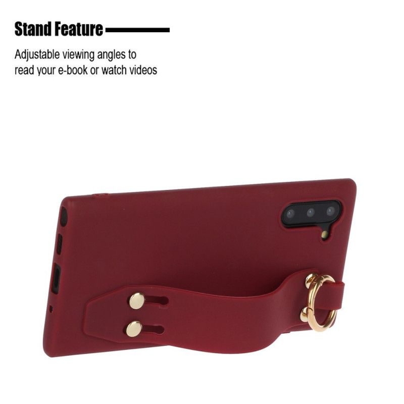 Cover for Samsung Galaxy Note 10 Magenta Silikone Med Støttebælte