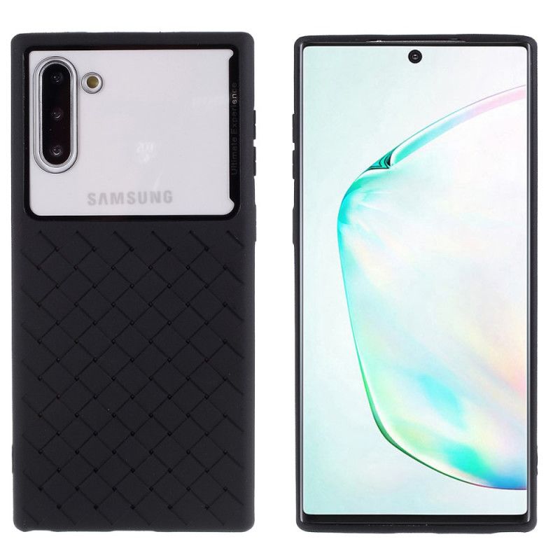 Cover for Samsung Galaxy Note 10 Sort Vævemønster