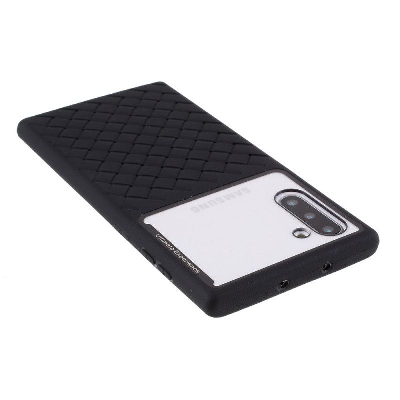 Cover for Samsung Galaxy Note 10 Sort Vævemønster