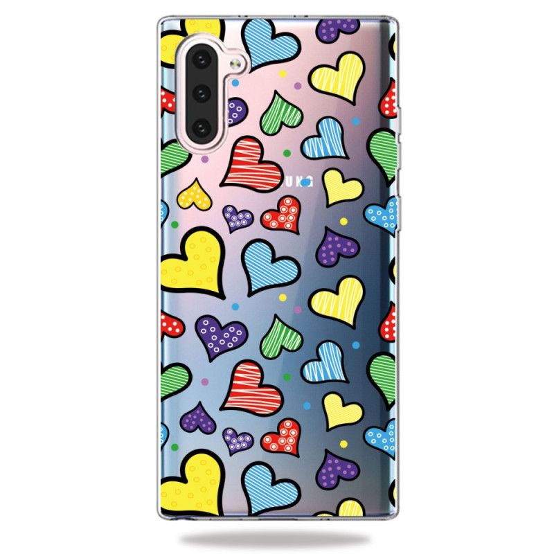 Cover Samsung Galaxy Note 10 Flerfarvede Hjerter