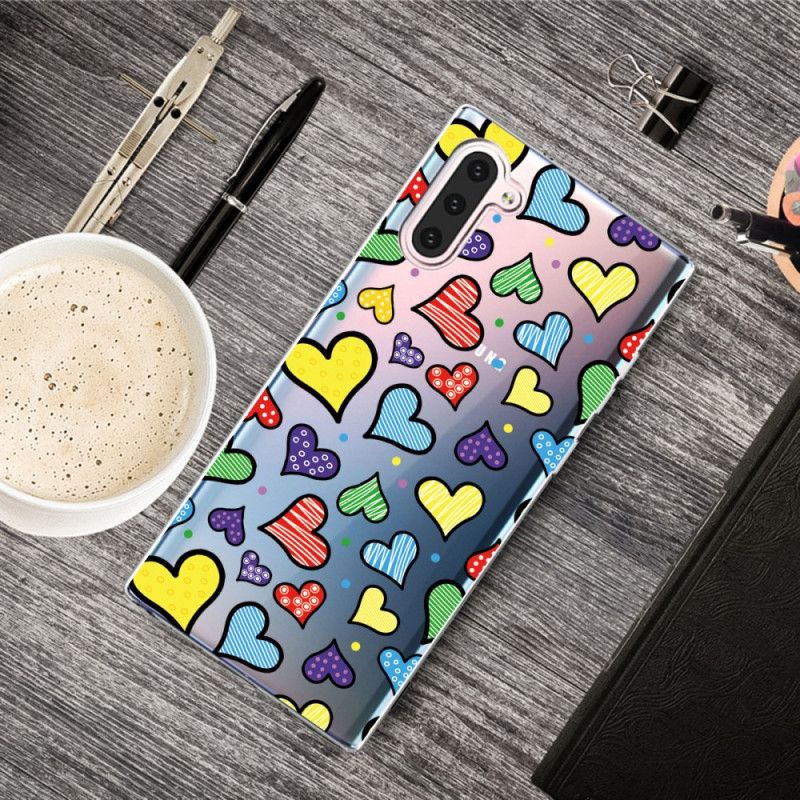 Cover Samsung Galaxy Note 10 Flerfarvede Hjerter