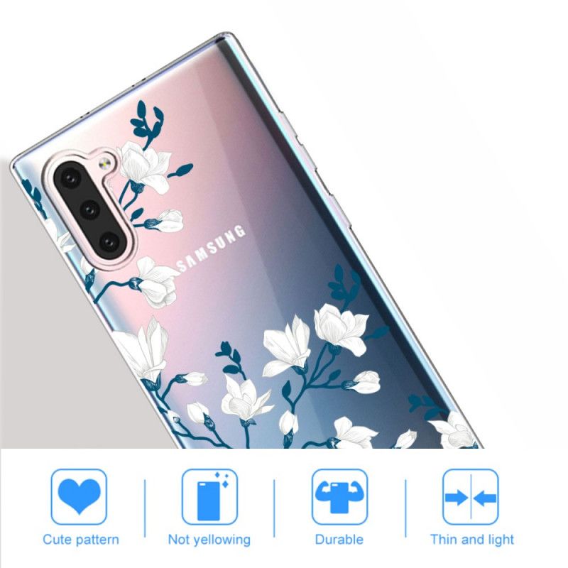 Cover Samsung Galaxy Note 10 Hvide Blomster