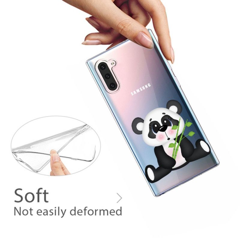 Cover Samsung Galaxy Note 10 Mobilcover Gennemsigtig Trist Panda