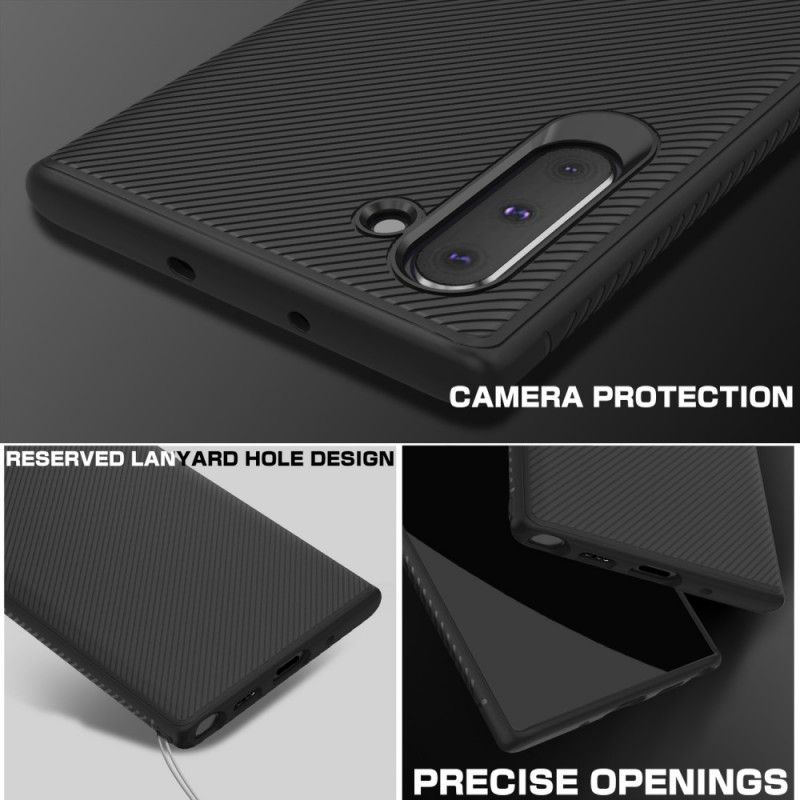 Cover Samsung Galaxy Note 10 Rød Kulfiber Twill