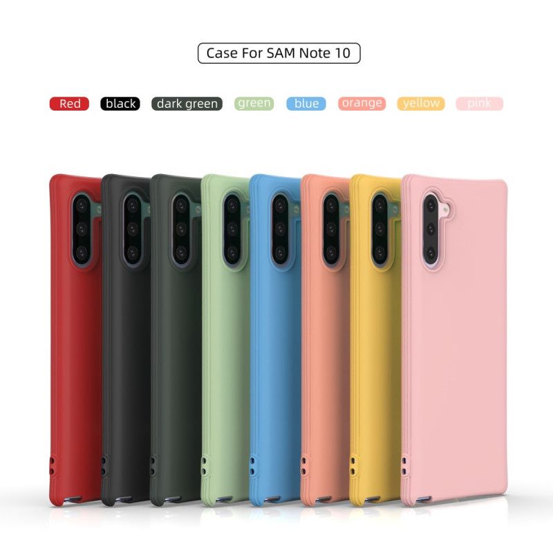 Cover Samsung Galaxy Note 10 Sort Fleksibel Mattsilikone