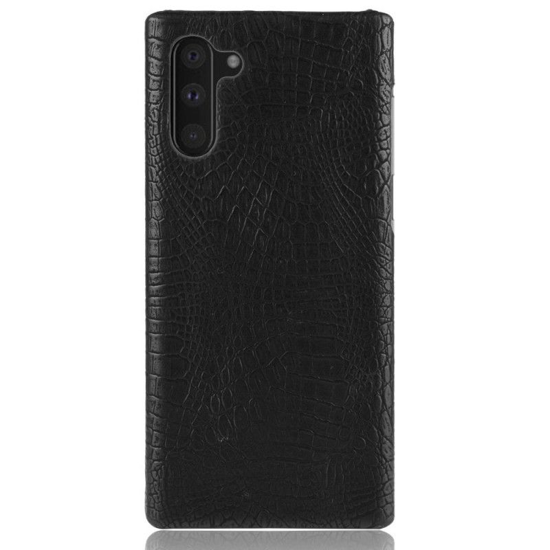 Cover Samsung Galaxy Note 10 Sort Krokodillehudeffekt