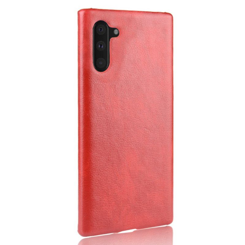 Cover Samsung Galaxy Note 10 Sort Lychee-Lædereffekt