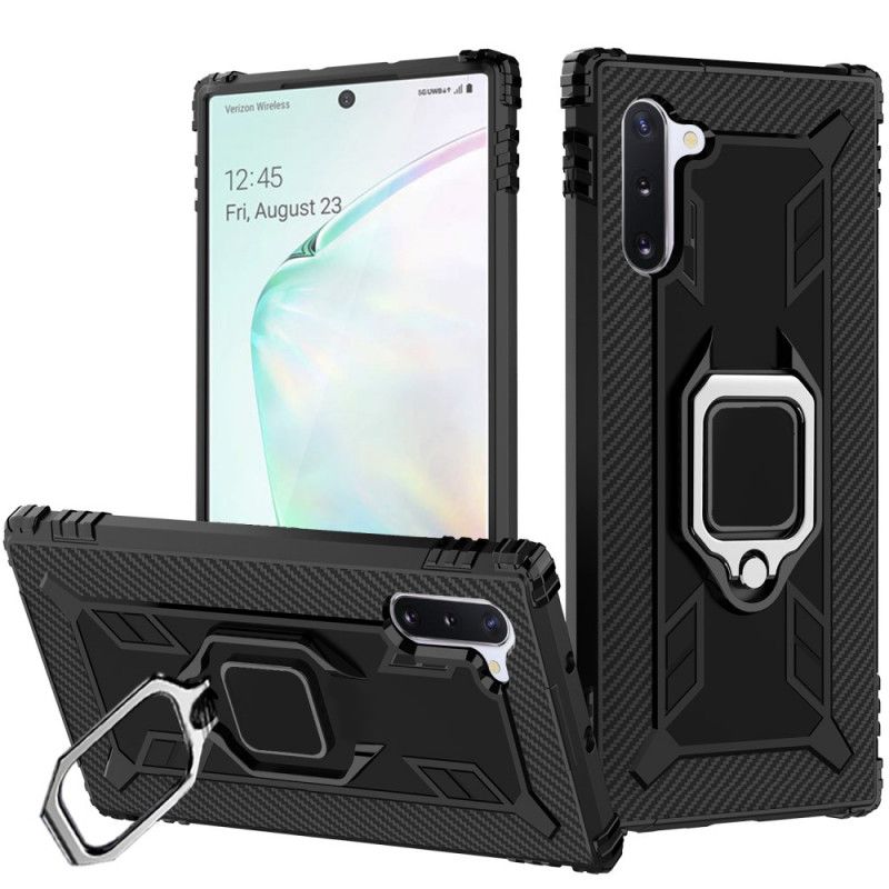 Cover Samsung Galaxy Note 10 Sort Ring Og Kulfiber