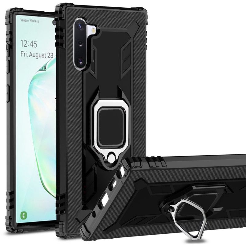 Cover Samsung Galaxy Note 10 Sort Ring Og Kulfiber