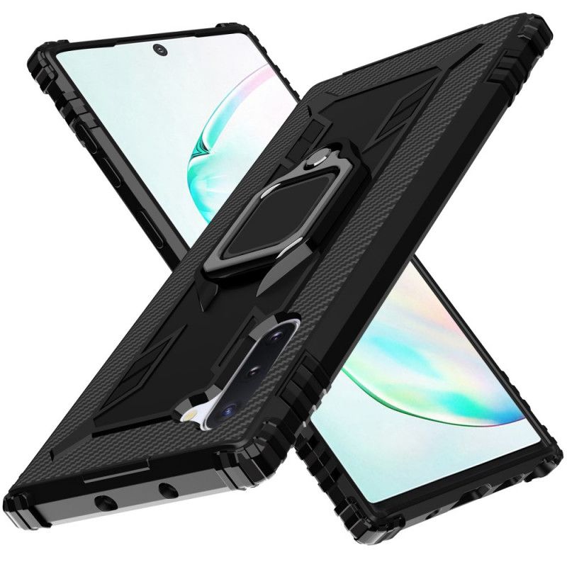 Cover Samsung Galaxy Note 10 Sort Ring Og Kulfiber