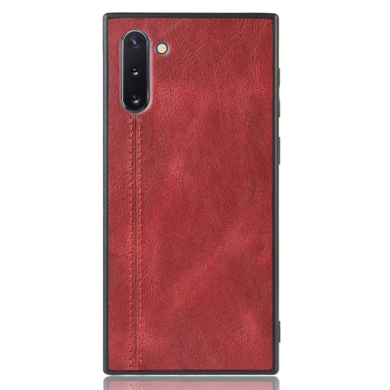 Cover Samsung Galaxy Note 10 Sort Syet Lædereffekt