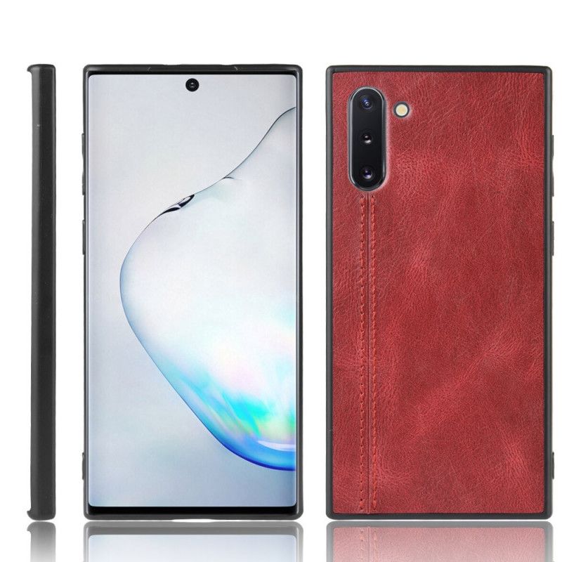 Cover Samsung Galaxy Note 10 Sort Syet Lædereffekt