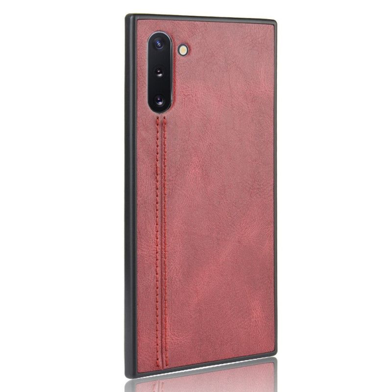 Cover Samsung Galaxy Note 10 Sort Syet Lædereffekt