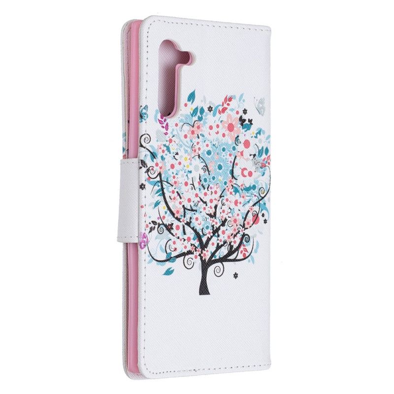 Flip Cover Læder for Samsung Galaxy Note 10 Blomstret Træ