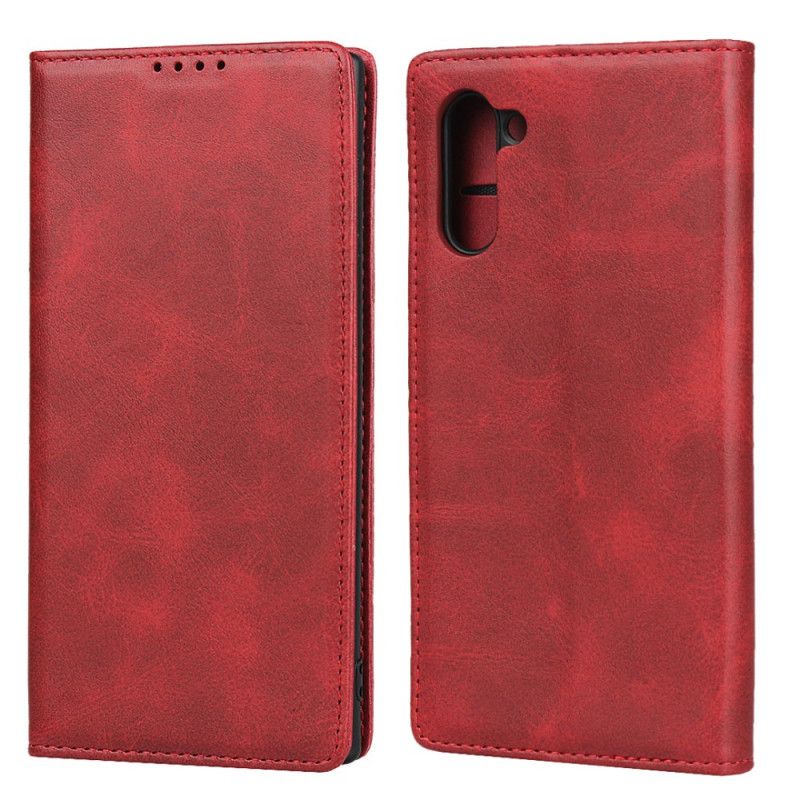 Læder Cover Samsung Galaxy Note 10 Rød Ren Elegance