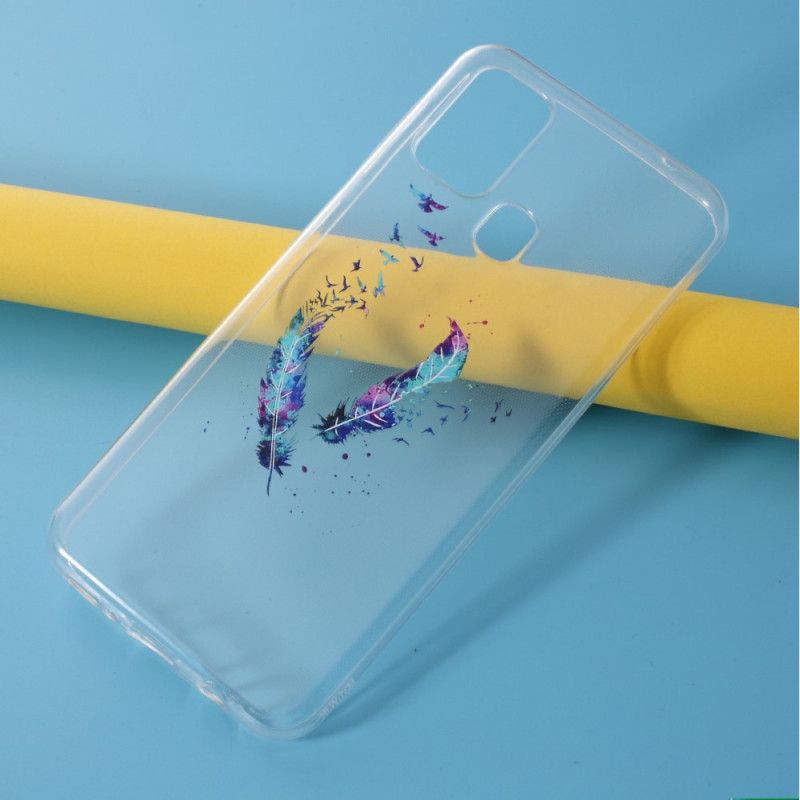 Cover for Samsung Galaxy M31 Gennemsigtige Fjer