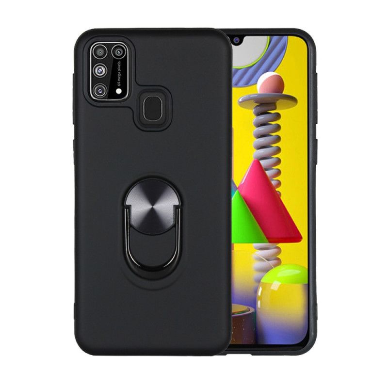 Cover for Samsung Galaxy M31 Sort Aftagelig Med Støttering