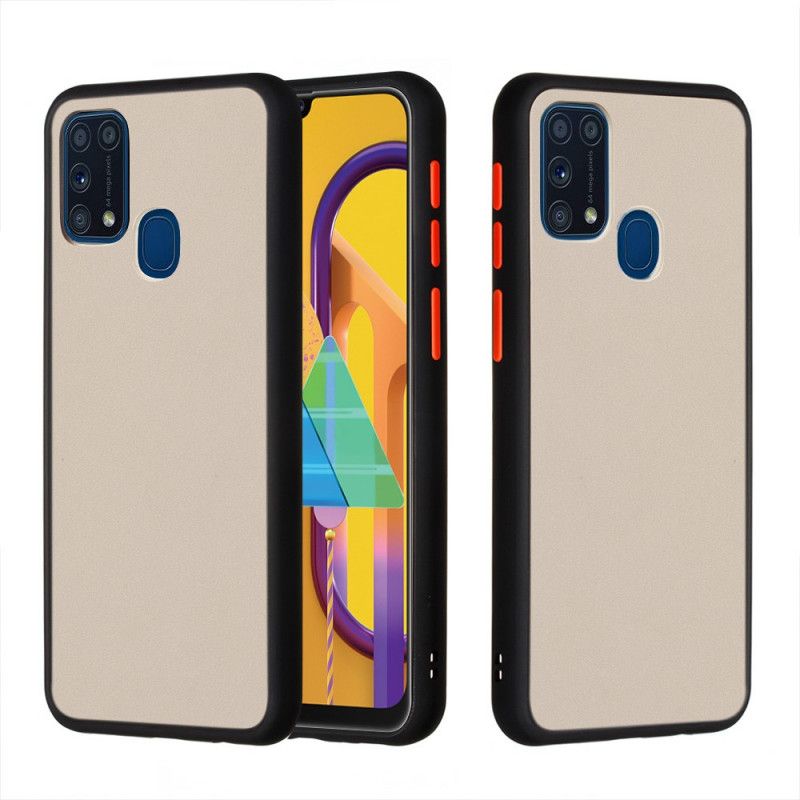 Cover for Samsung Galaxy M31 Sort Hybrid Med Farvede Kanter