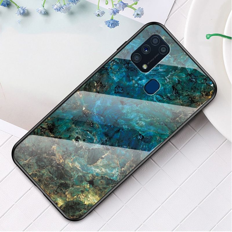 Cover for Samsung Galaxy M31 Sort Premiumfarvet Hærdet Glas