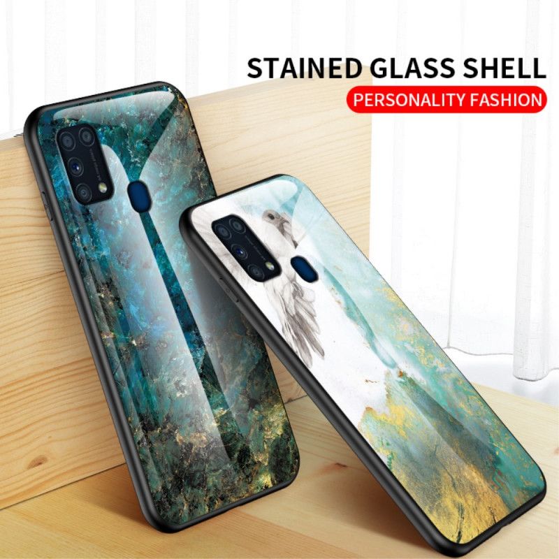 Cover for Samsung Galaxy M31 Sort Premiumfarvet Hærdet Glas