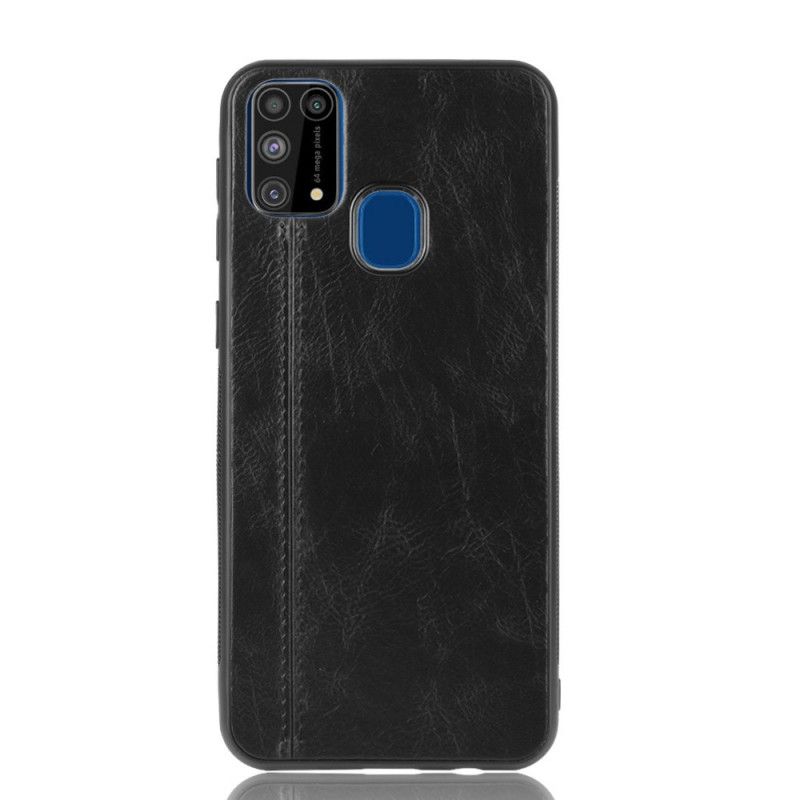 Cover for Samsung Galaxy M31 Sort Syet Lædereffekt