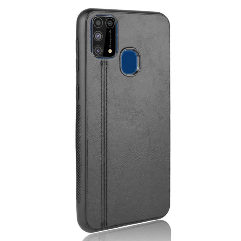 Cover for Samsung Galaxy M31 Sort Syet Lædereffekt