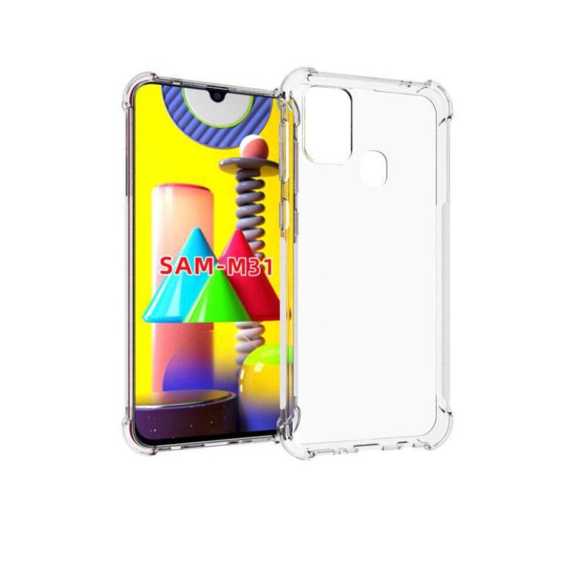 Cover Samsung Galaxy M31 Mobilcover Gennemsigtige Forstærkede Hjørner