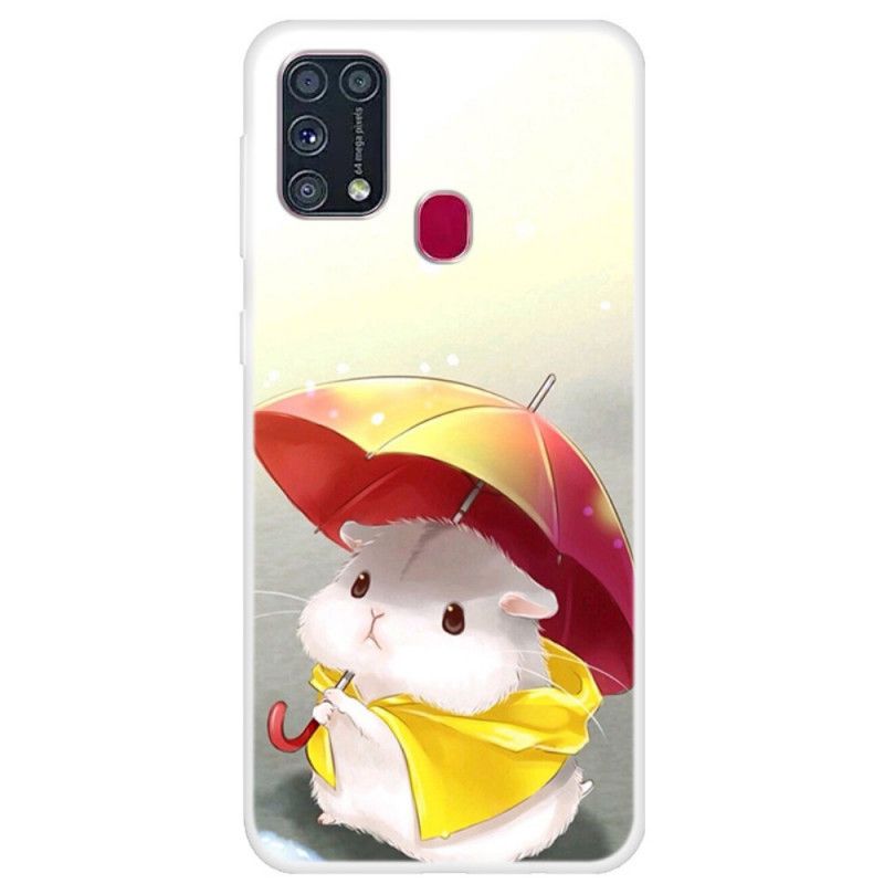 Cover Samsung Galaxy M31 Mobilcover Hamster I Regnen