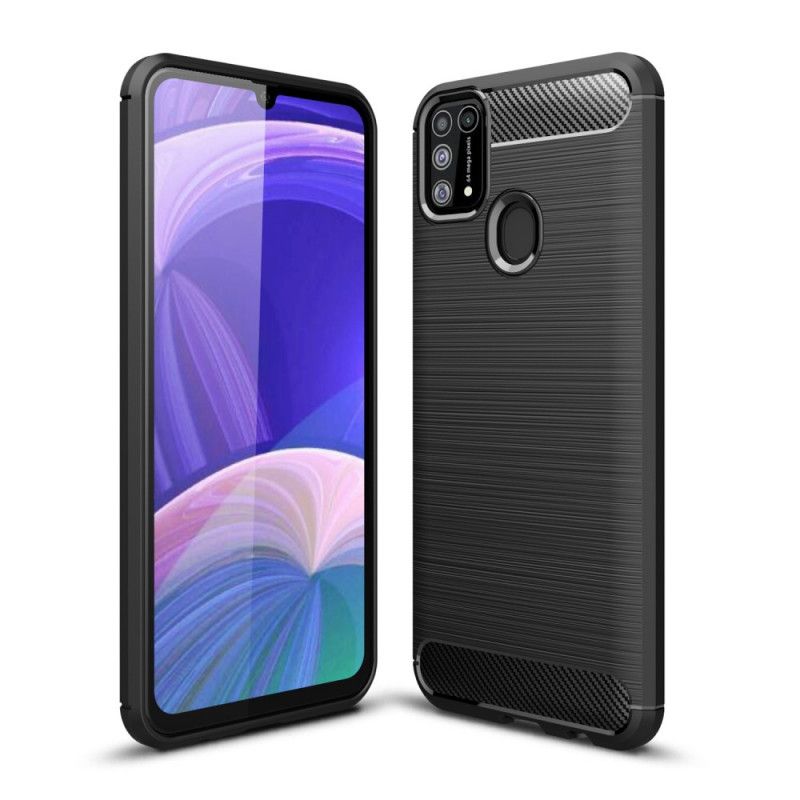 Cover Samsung Galaxy M31 Sort Børstet Kulfiber