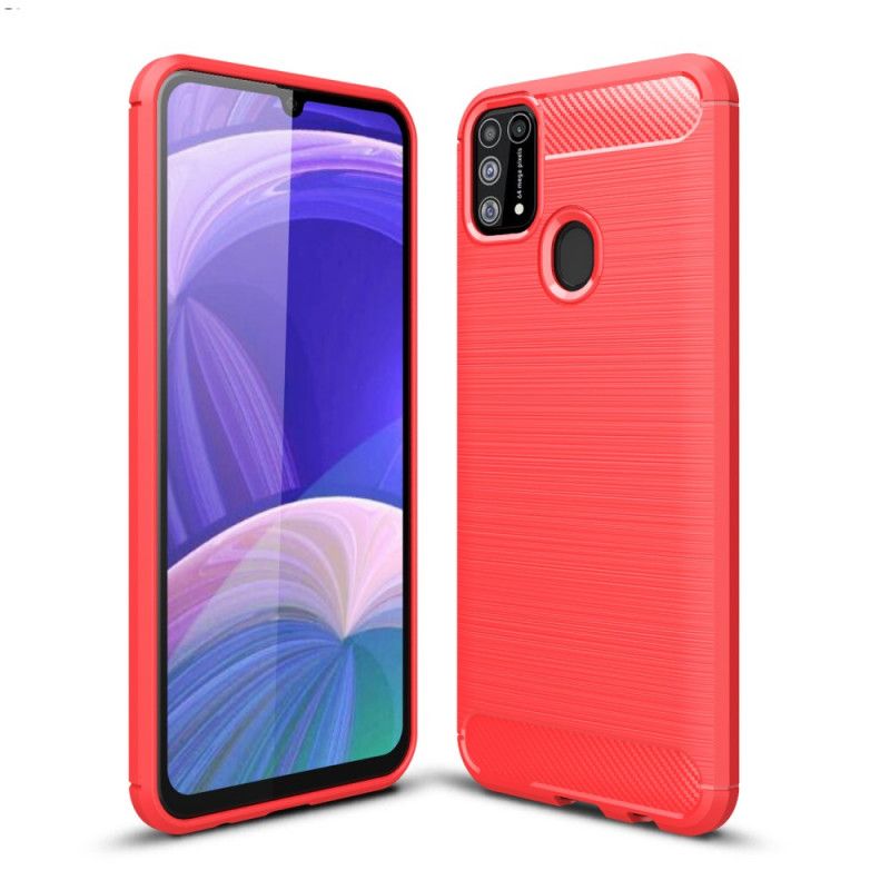 Cover Samsung Galaxy M31 Sort Børstet Kulfiber