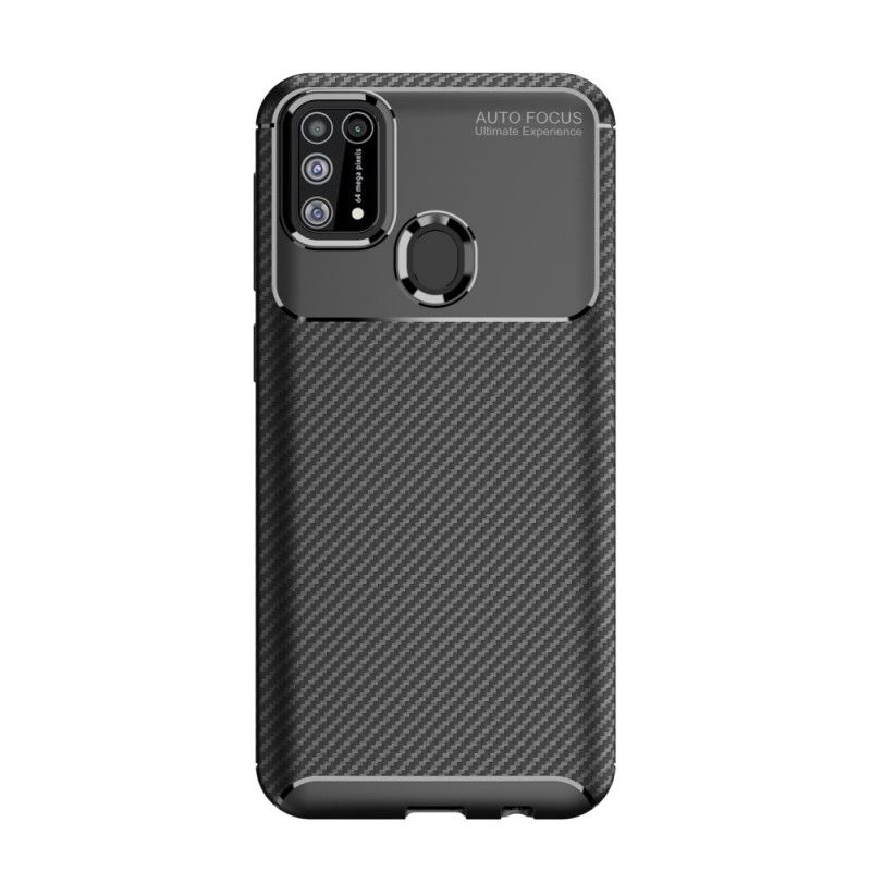 Cover Samsung Galaxy M31 Sort Fleksibel Kulfibertekstur