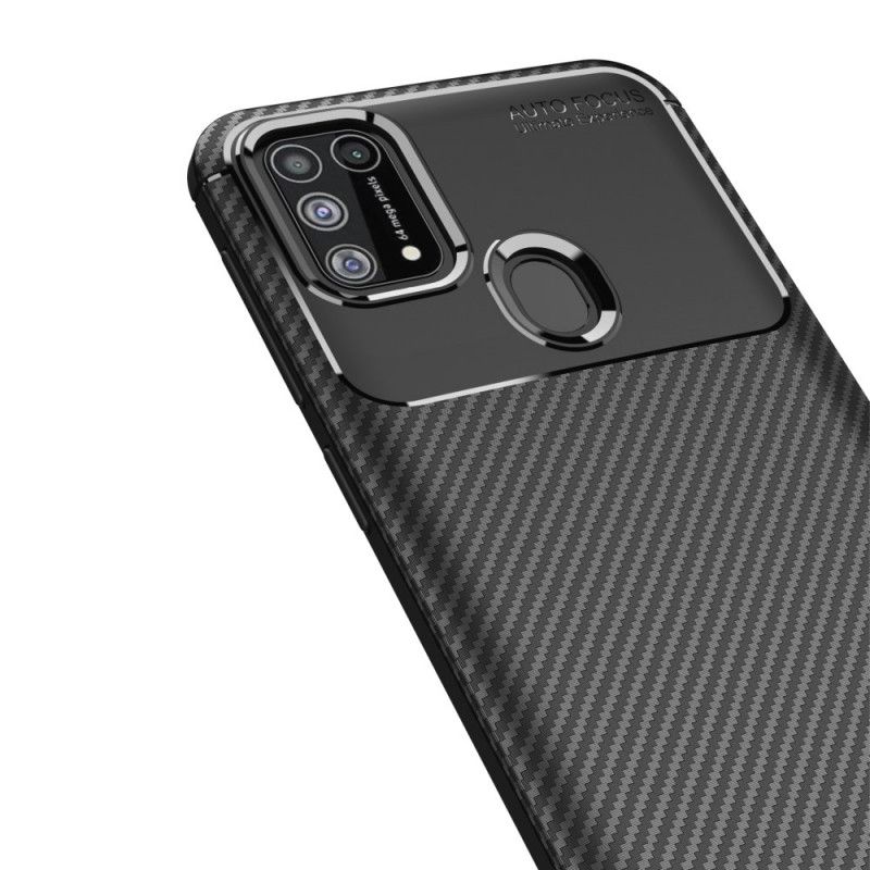 Cover Samsung Galaxy M31 Sort Fleksibel Kulfibertekstur