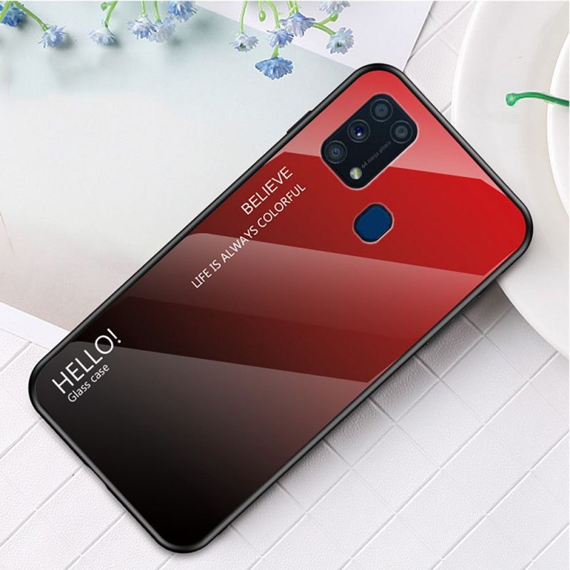 Cover Samsung Galaxy M31 Sort Hej Hærdet Glas