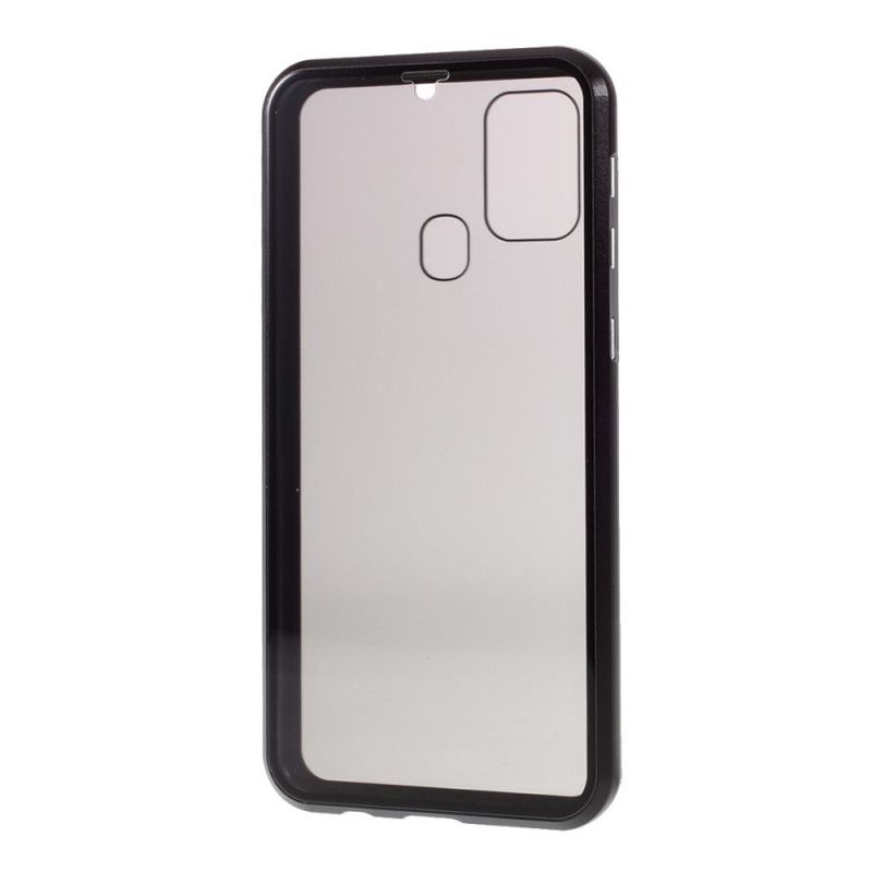 Cover Samsung Galaxy M31 Sort Metalkanter Og Hærdet Glas