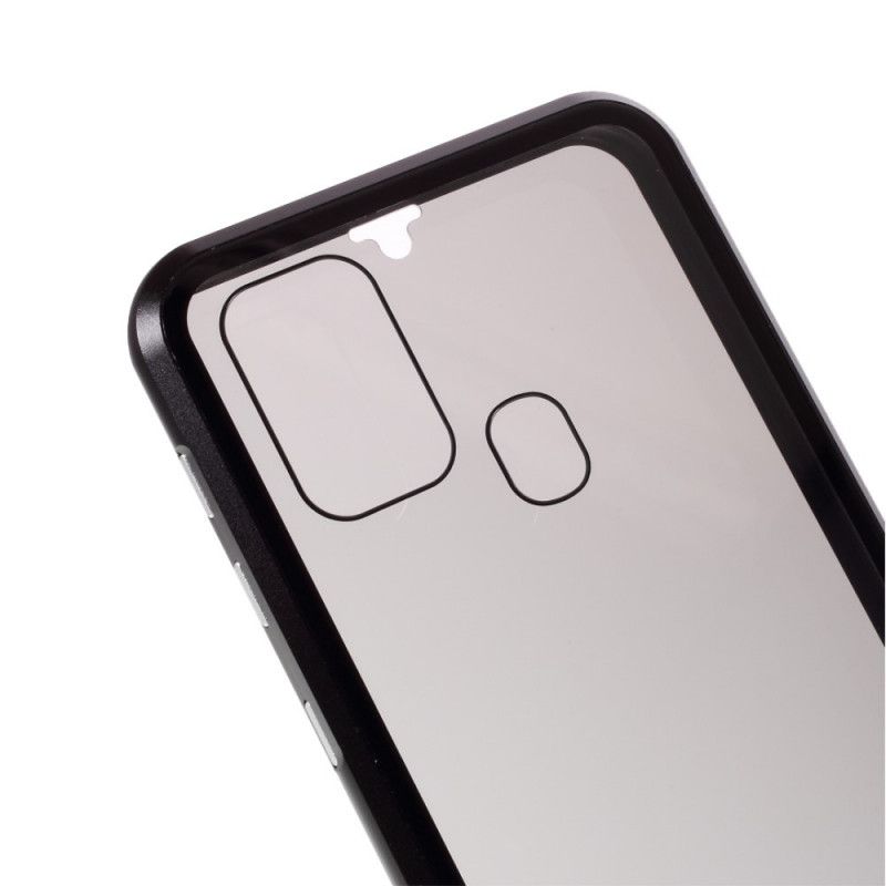 Cover Samsung Galaxy M31 Sort Metalkanter Og Hærdet Glas