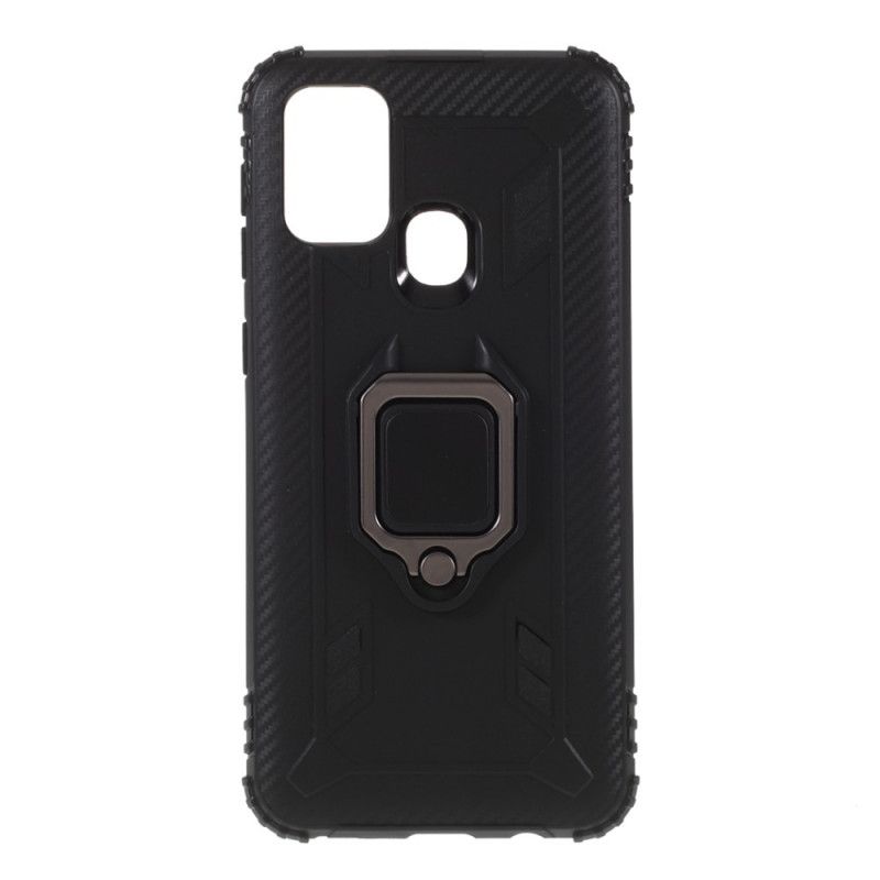 Cover Samsung Galaxy M31 Sort Mobilcover Ring Og Kulfiber