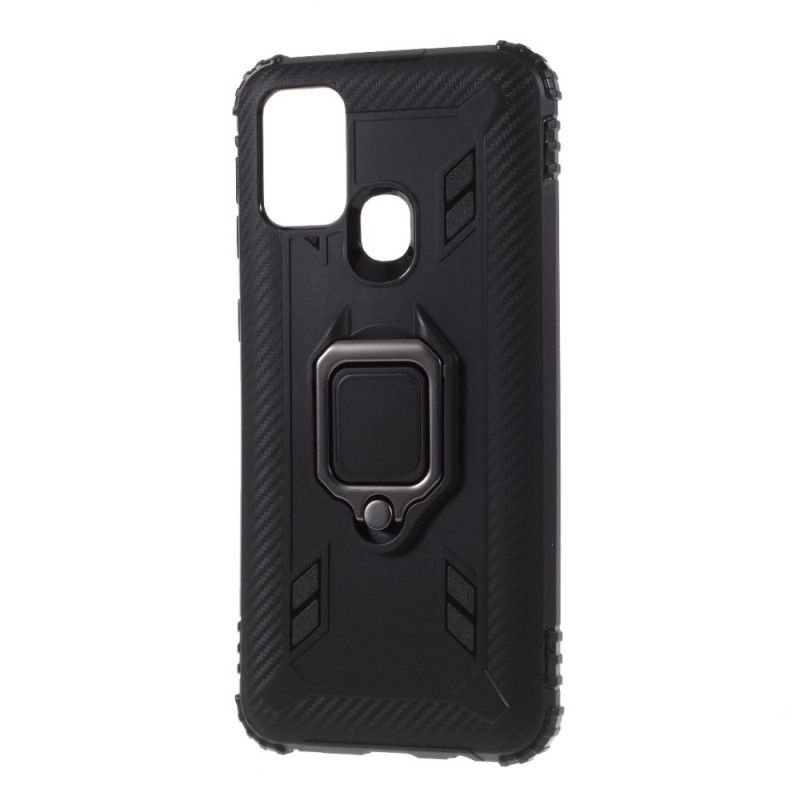 Cover Samsung Galaxy M31 Sort Mobilcover Ring Og Kulfiber