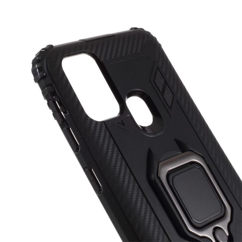 Cover Samsung Galaxy M31 Sort Mobilcover Ring Og Kulfiber